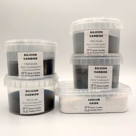 Complete Rock Tumbling Grit Pack - Silicon Carbide + Polish